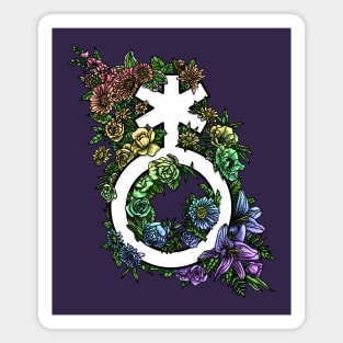 Non-binary Symbol Flowers Rainbow Magnet